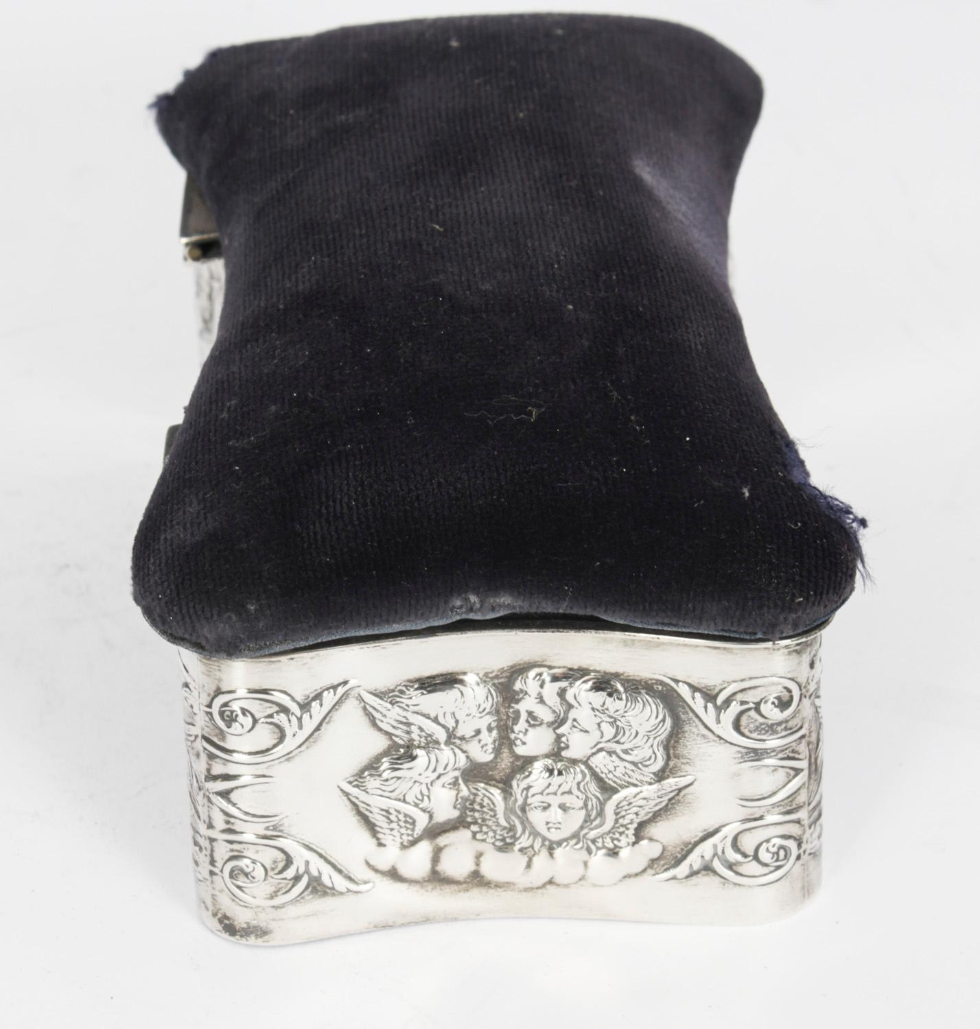 Antike viktorianische Schmuckschatulle aus Sterlingsilber, H. Matthews, 19. Jahrhundert im Zustand „Gut“ im Angebot in London, GB