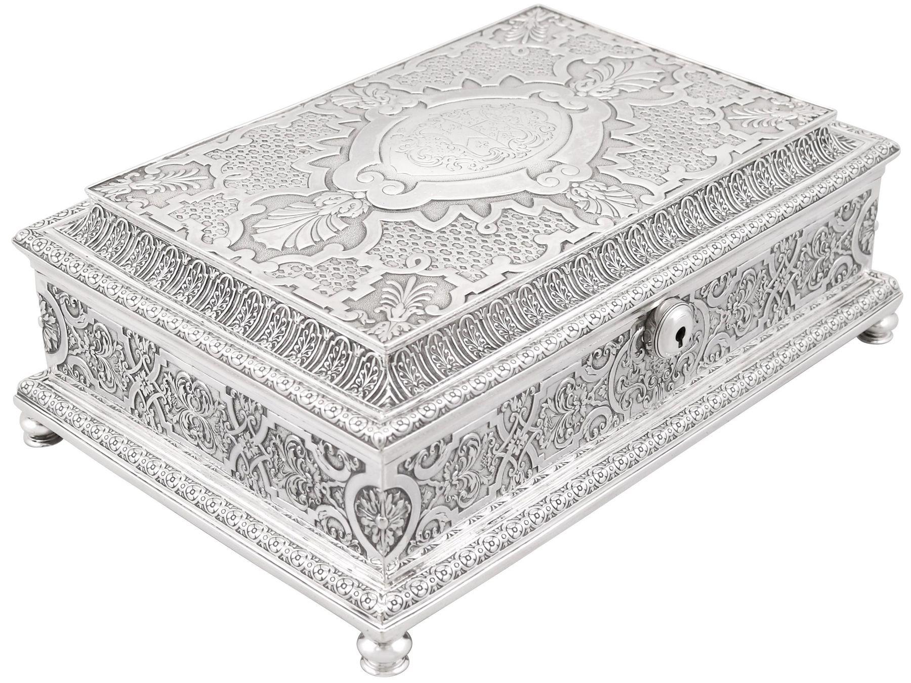 Antique Victorian Sterling Silver Jewellery Casket, 1838 In Excellent Condition In Jesmond, Newcastle Upon Tyne