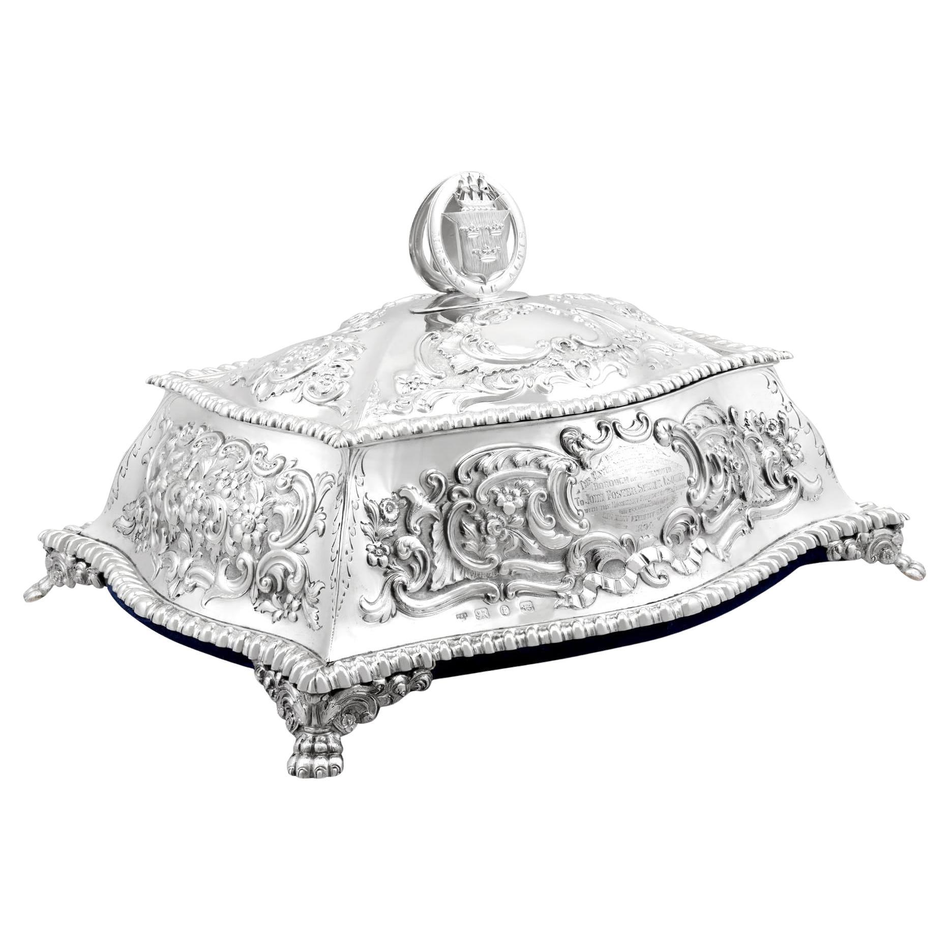 Antique Victorian Sterling Silver Jewellery Casket (1893)