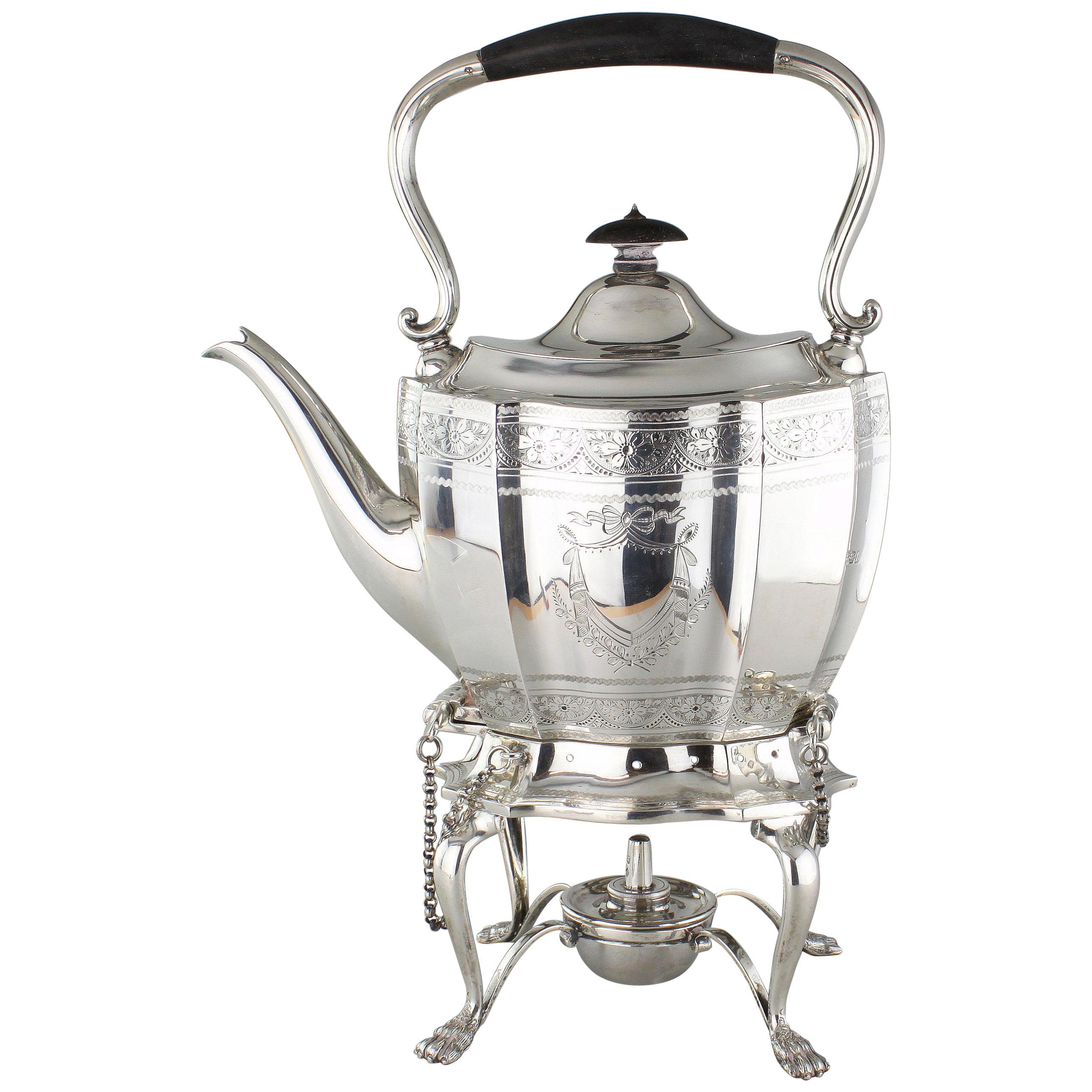 Antique Sterling Silver Kettle on Stand John Bridge, 1825 at 1stDibs