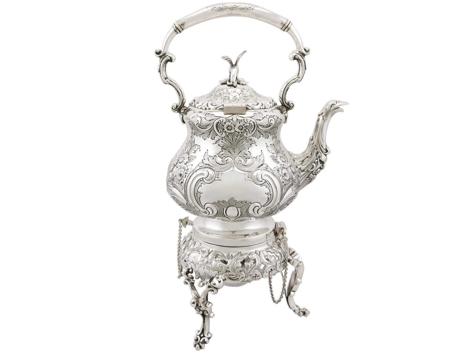 Antique Victorian Sterling Silver Louis Spirit Kettle, 1898 In Excellent Condition In Jesmond, Newcastle Upon Tyne