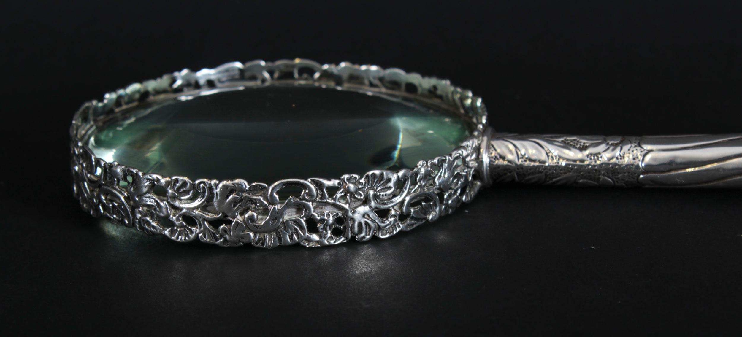 Antique Victorian Sterling Silver Magnifying Glass by Asprey 19th Century 2