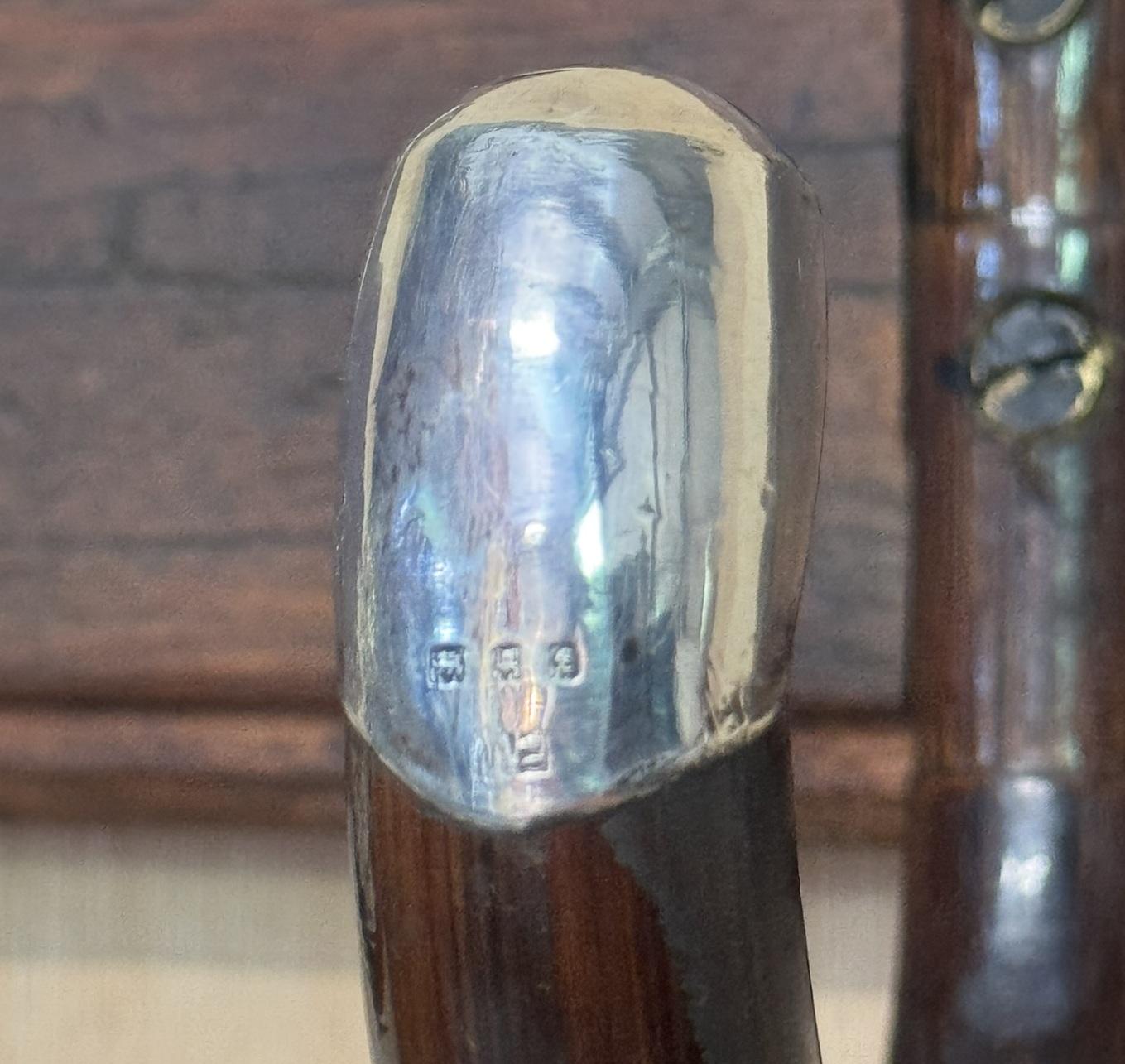 perchero antiguo de plata de ley viCTORIANO con montura de plata de LONDRES en venta 4