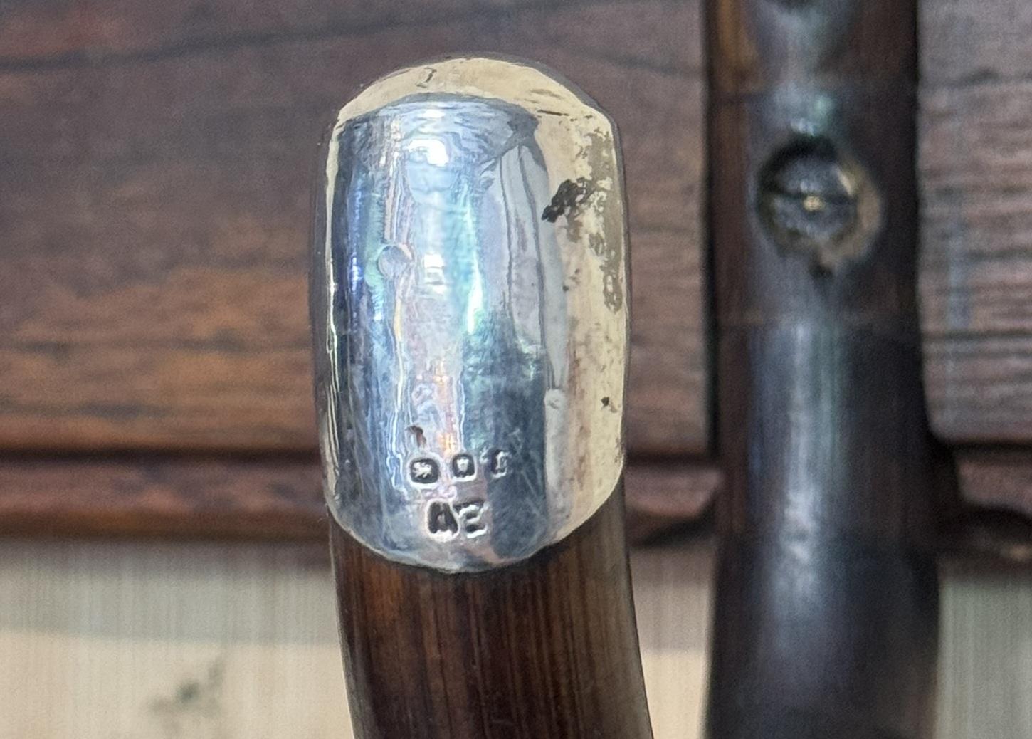 perchero antiguo de plata de ley viCTORIANO con montura de plata de LONDRES en venta 5