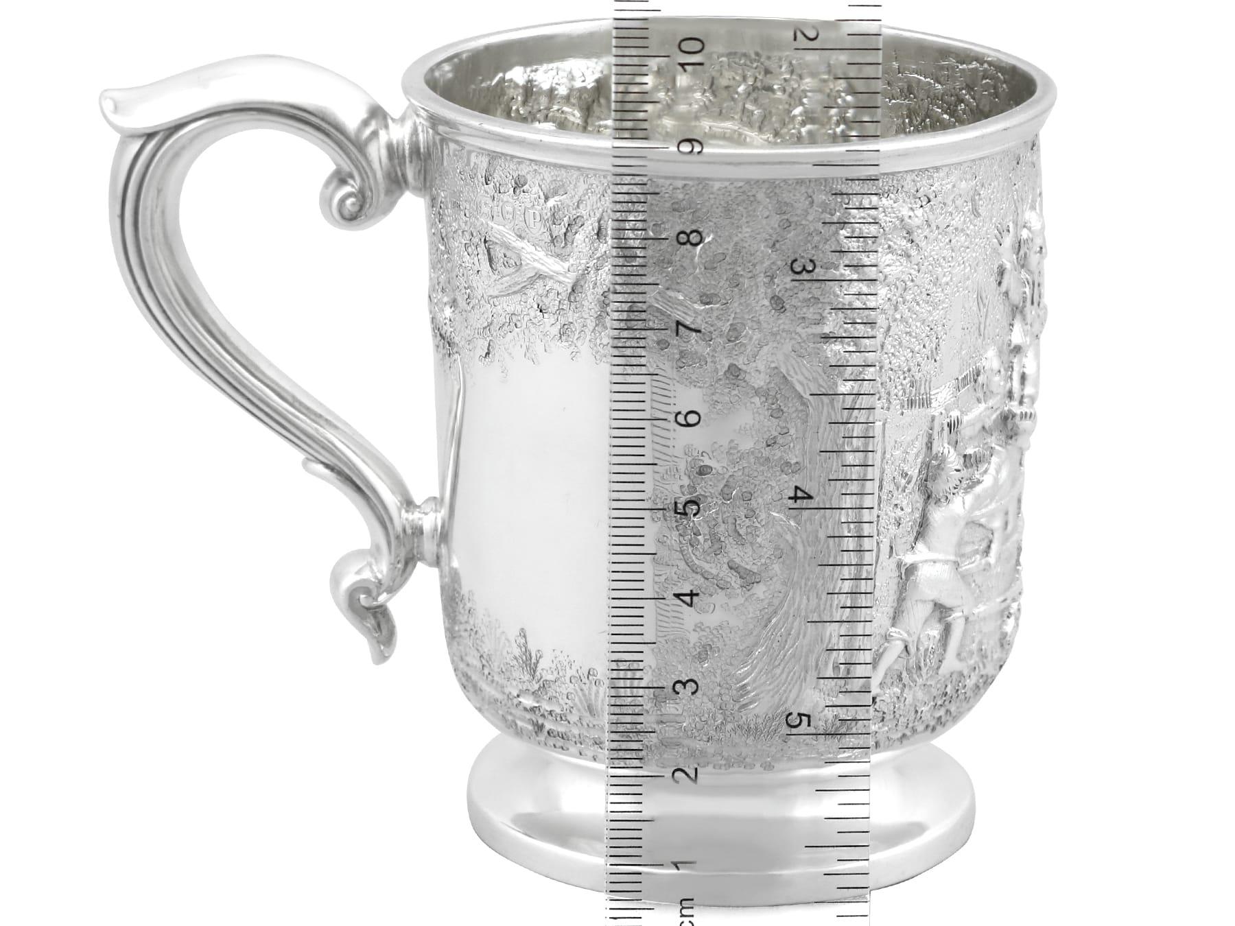 Antique Victorian Sterling Silver Mug For Sale 5