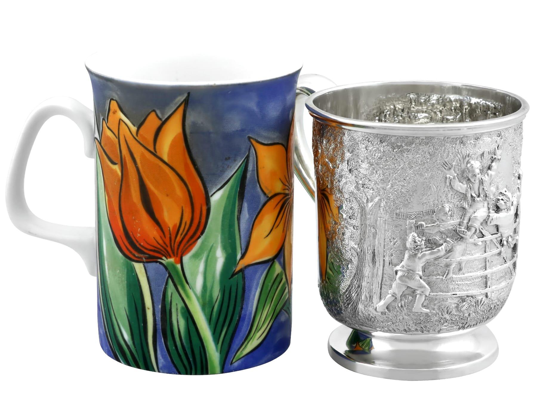 English Antique Victorian Sterling Silver Mug For Sale