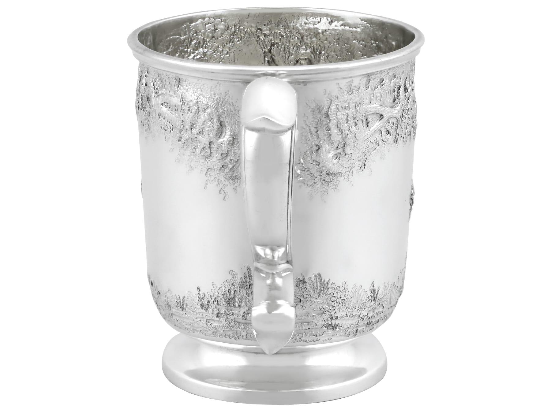 Antique Victorian Sterling Silver Mug For Sale 1