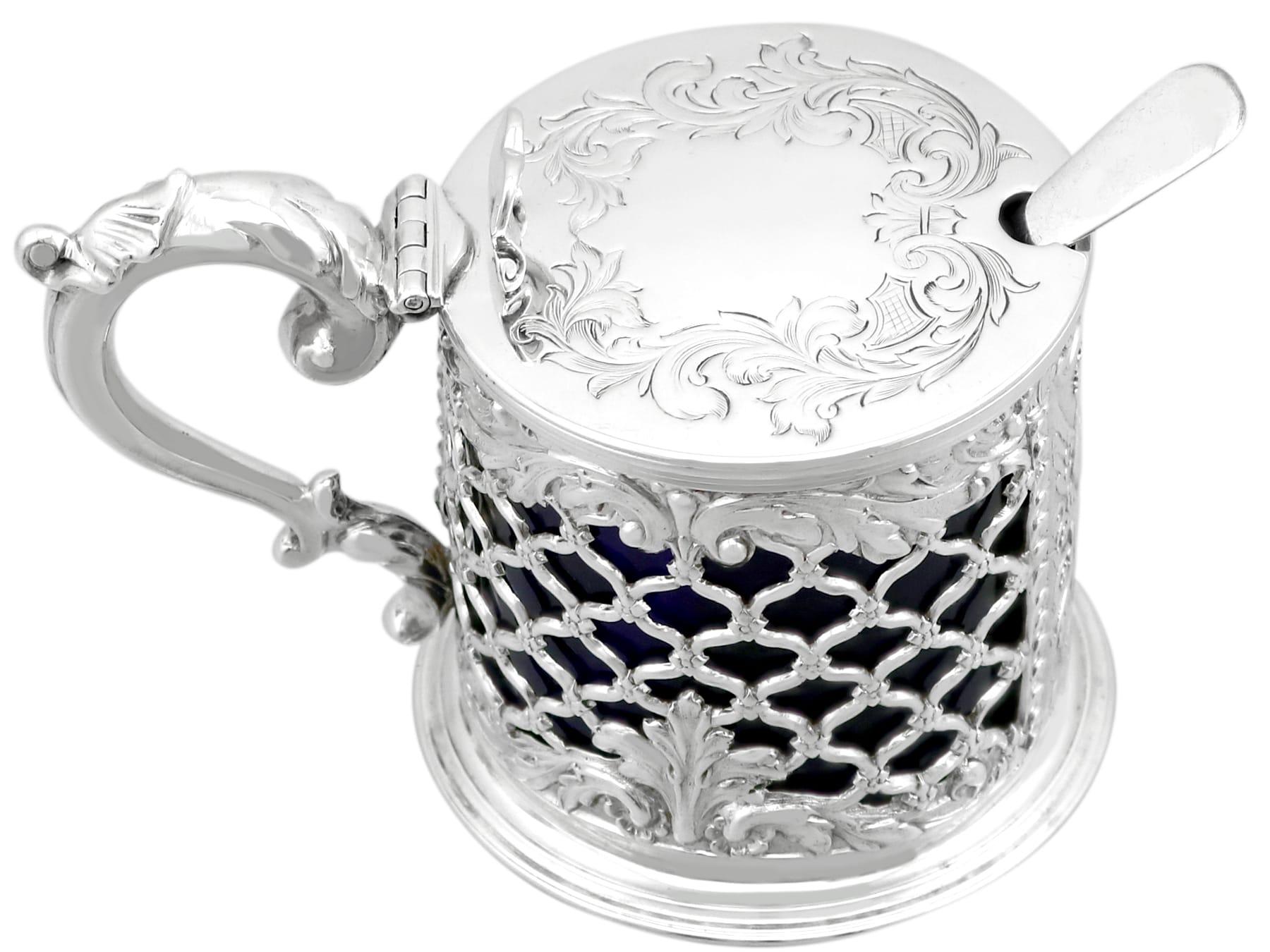 Antique Victorian Sterling Silver Mustard Pot (1841) For Sale 1