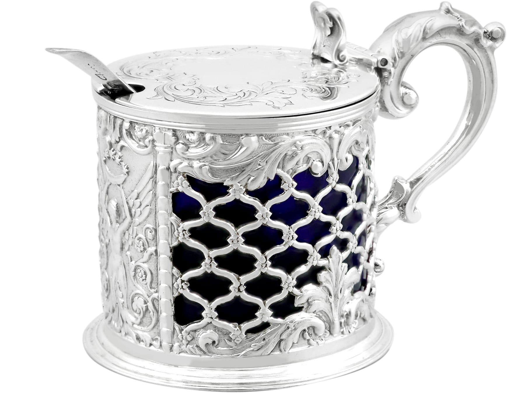 Antique Victorian Sterling Silver Mustard Pot (1841) For Sale 3