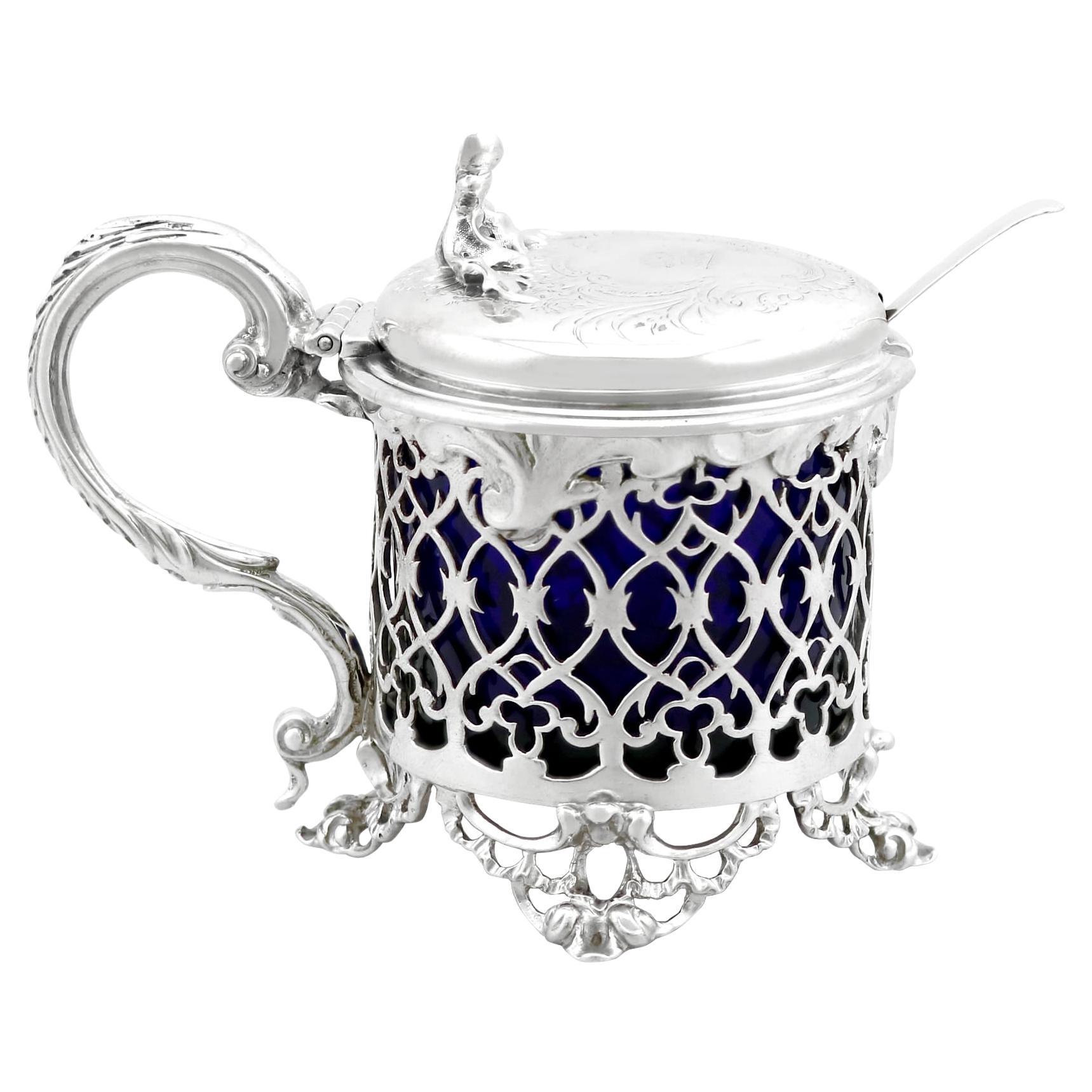 Antique Victorian Sterling Silver Mustard Pot (1841) For Sale