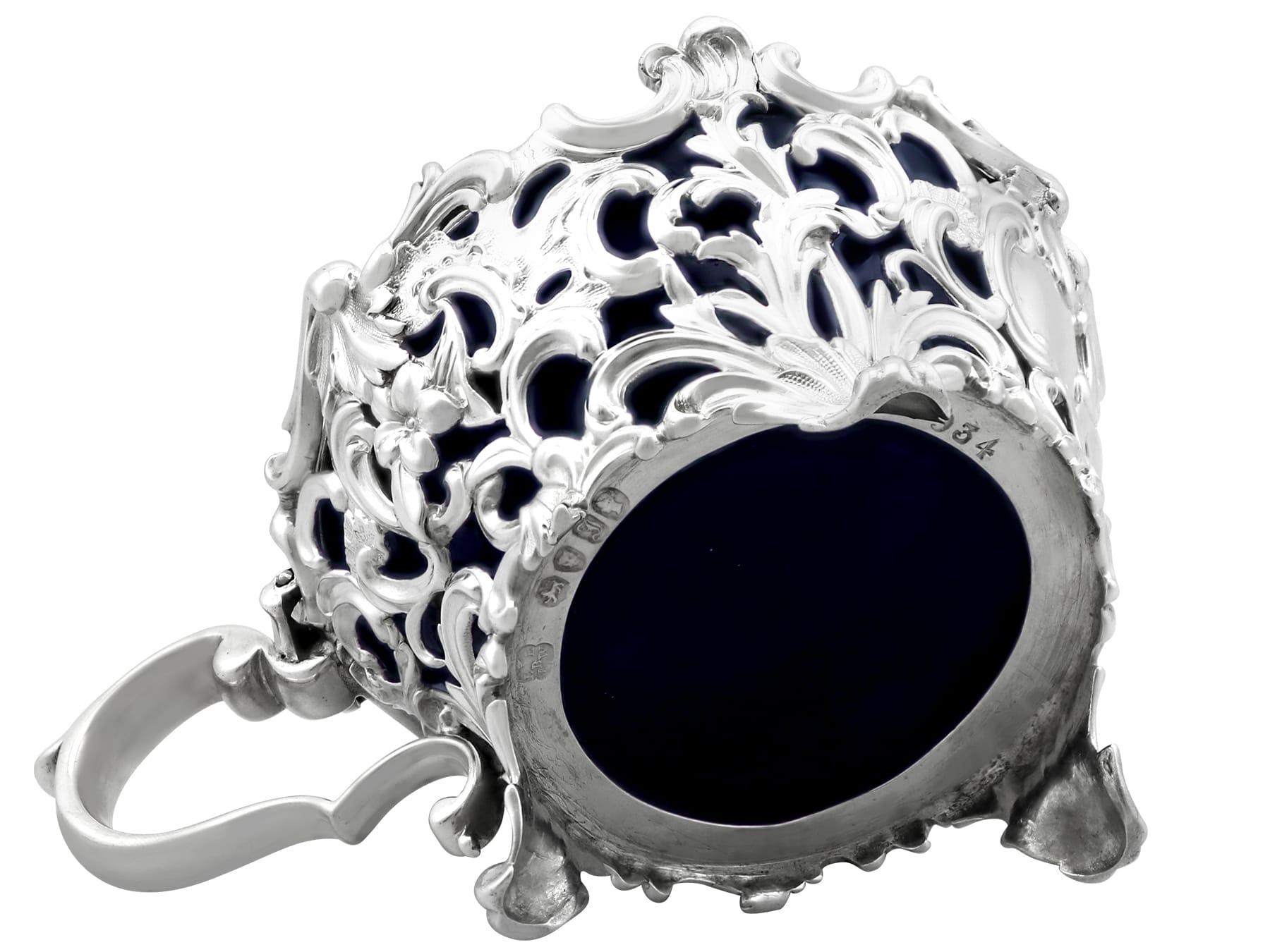 Antico vaso di senape vittoriano in argento sterling (1844) in vendita 8