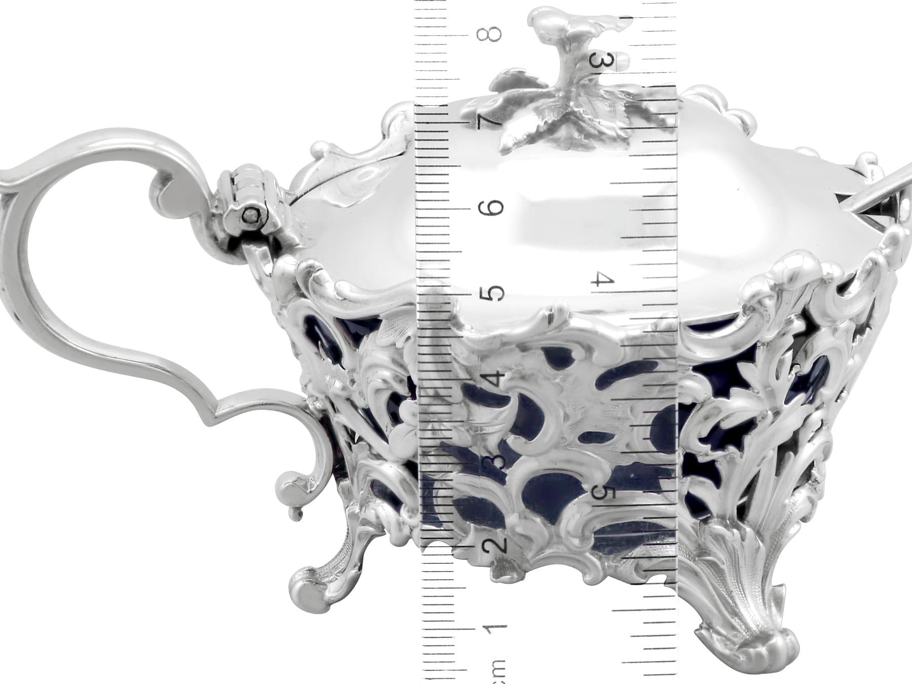 Antico vaso di senape vittoriano in argento sterling (1844) in vendita 9