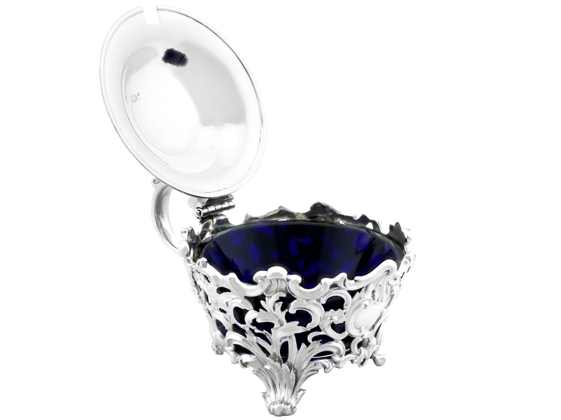 Argento 925 Antico vaso di senape vittoriano in argento sterling (1844) in vendita