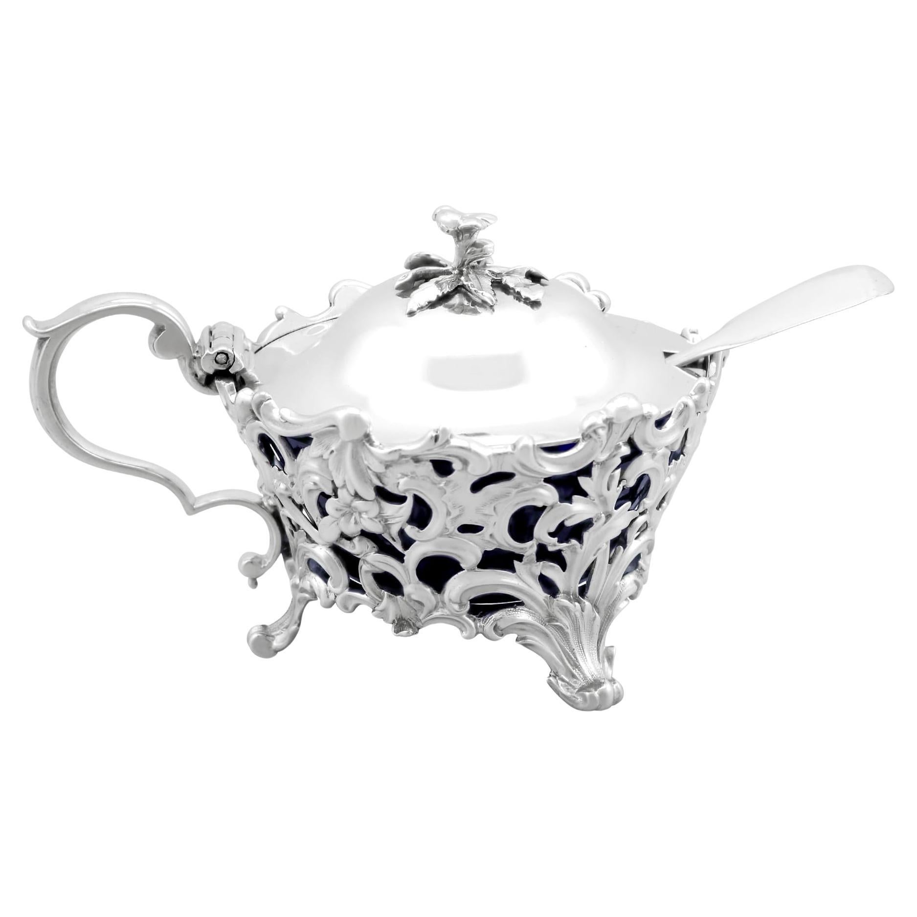 Antique Victorian Sterling Silver Mustard Pot (1844) For Sale