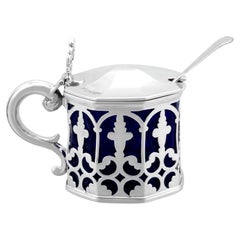 Antique pot à moutarde victorien en argent sterling (1847)