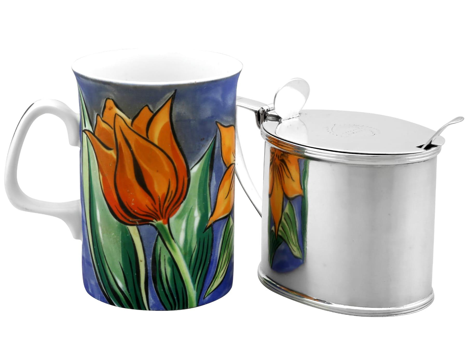 Mid-19th Century Antique Victorian Sterling Silver Mustard Pot (1859) For Sale