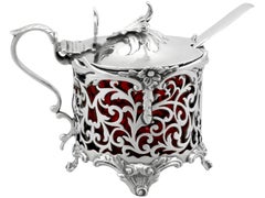 Antique pot à moutarde victorien en argent sterling (1884)