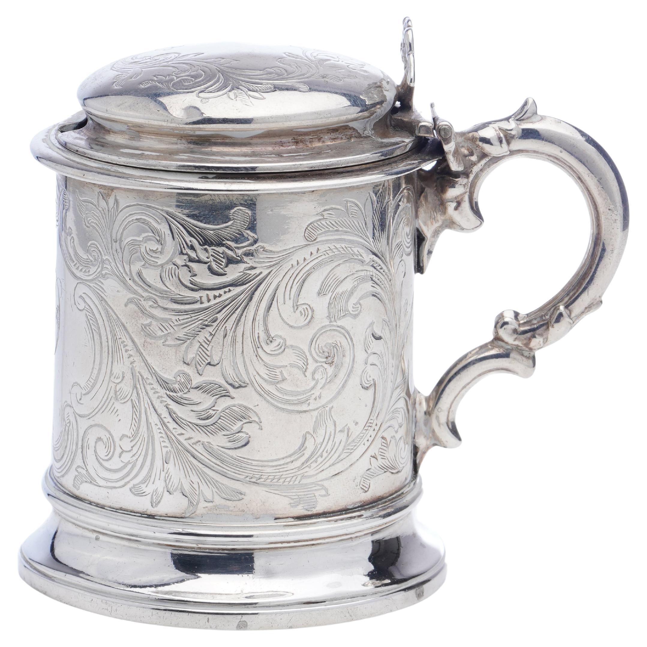 Antique Victorian Sterling Silver Mustard Pot with Lid