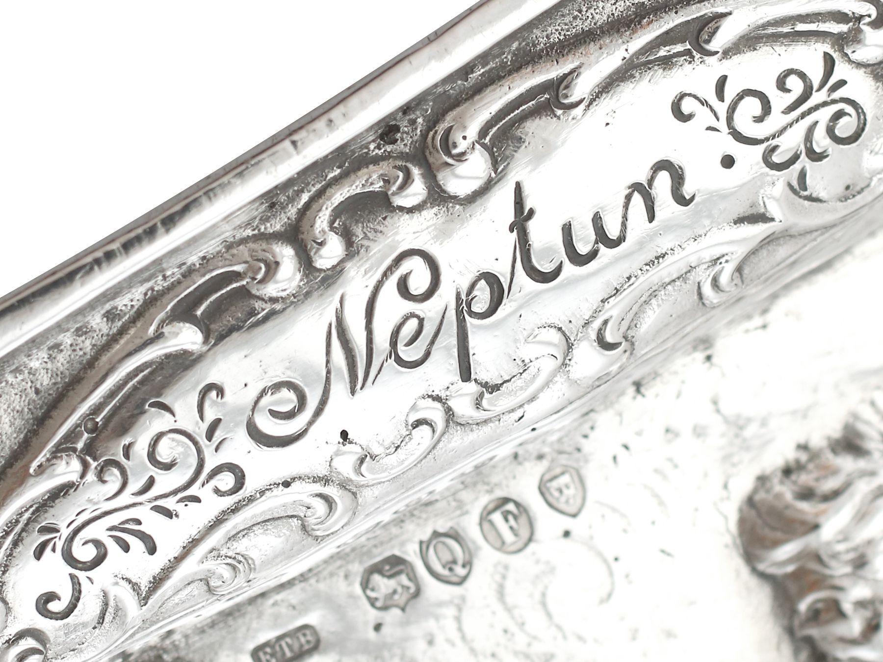 Antique Victorian Sterling Silver Nef / Centrepiece, 1891 7