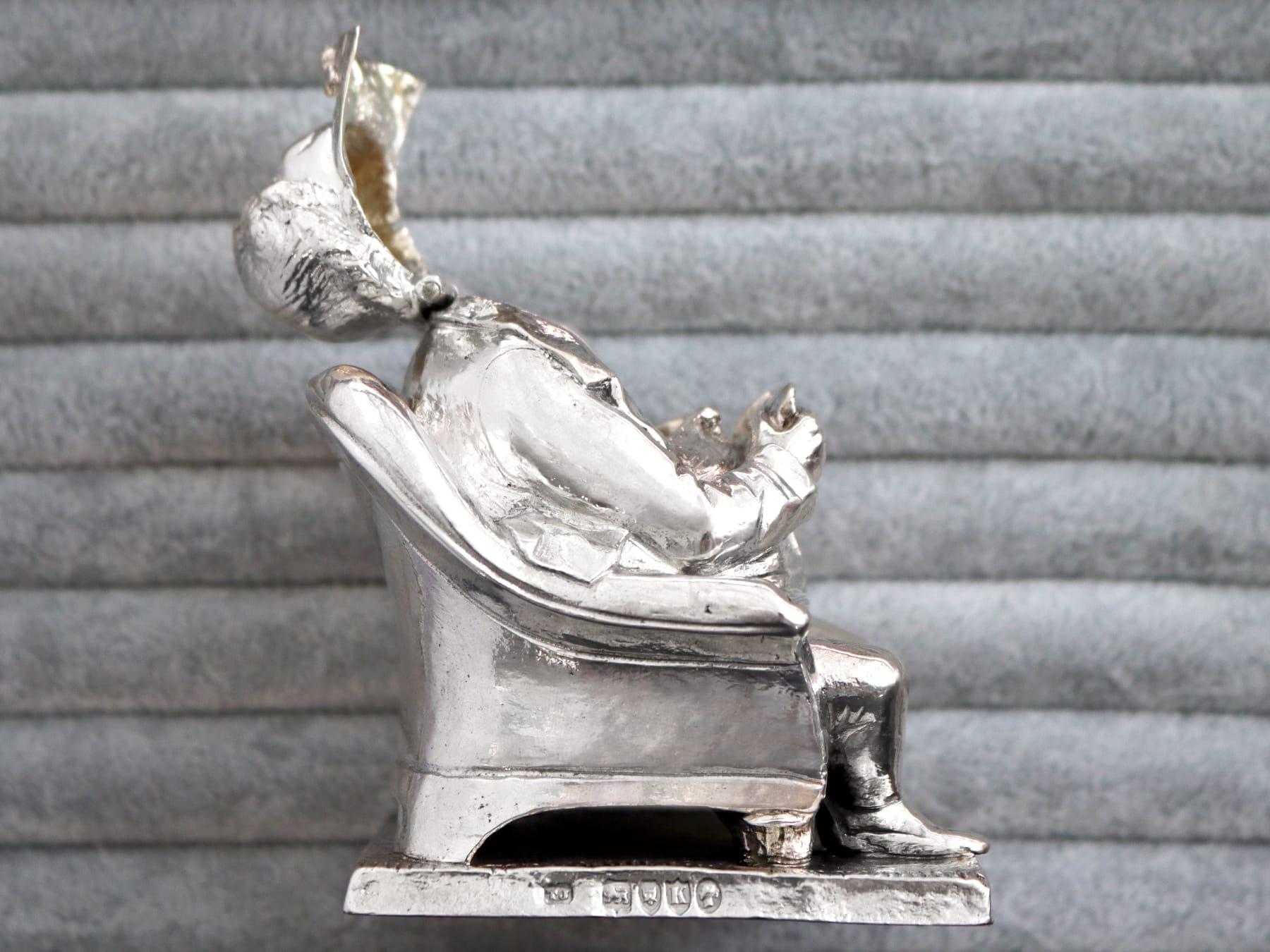 Antique Victorian Sterling Silver Novelty Inkwell (1885) In Excellent Condition For Sale In Jesmond, Newcastle Upon Tyne