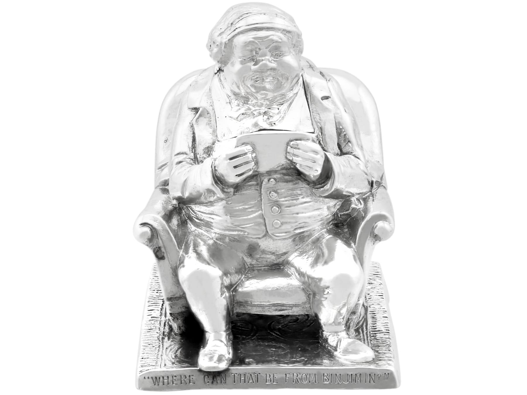 Antique Victorian Sterling Silver Novelty Inkwell (1885) For Sale