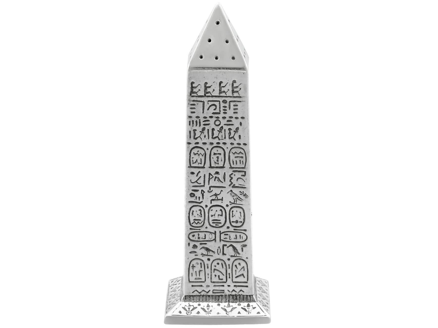 English Antique Victorian Sterling Silver Obelisk Pepper For Sale