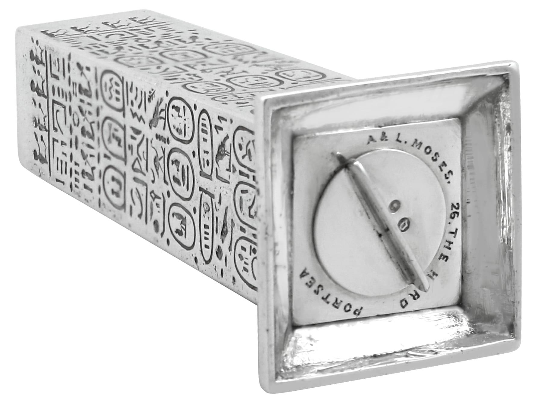 Antico Obelisco vittoriano in argento Sterling Pepper 2