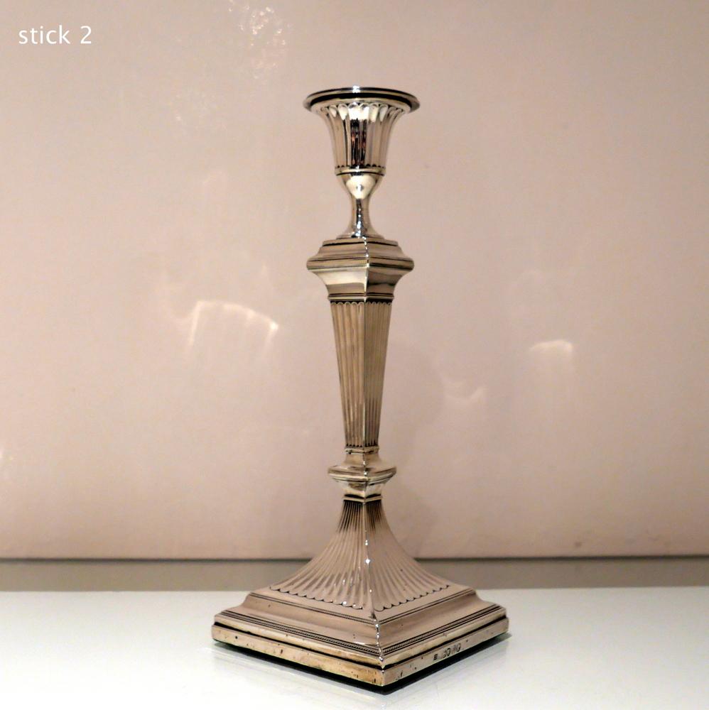 Late 19th Century Antique Victorian Sterling Silver Pair Candlesticks London 1887 Edward Hutton For Sale