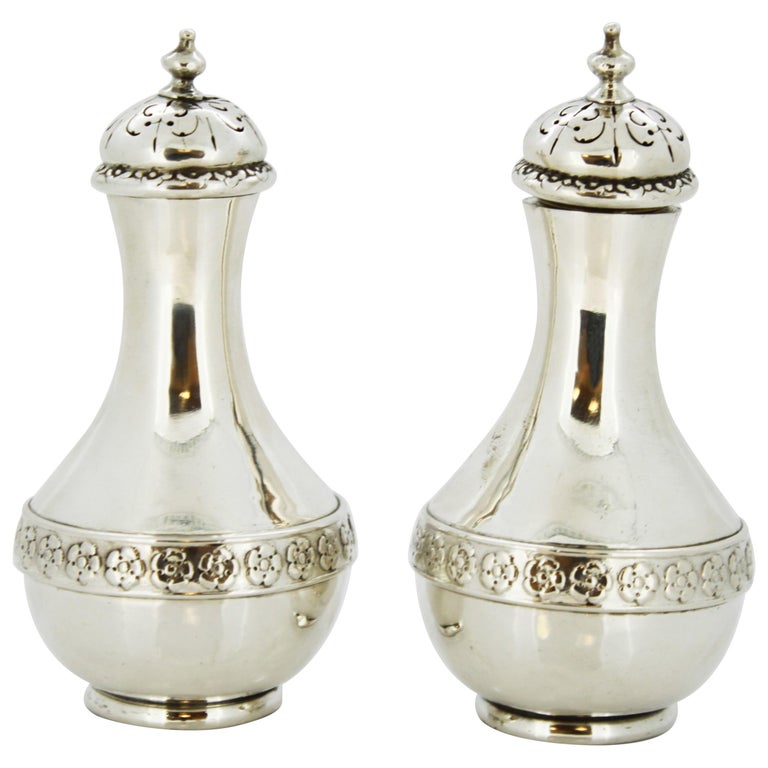 Antique Silver Salt And Pepper Shakers