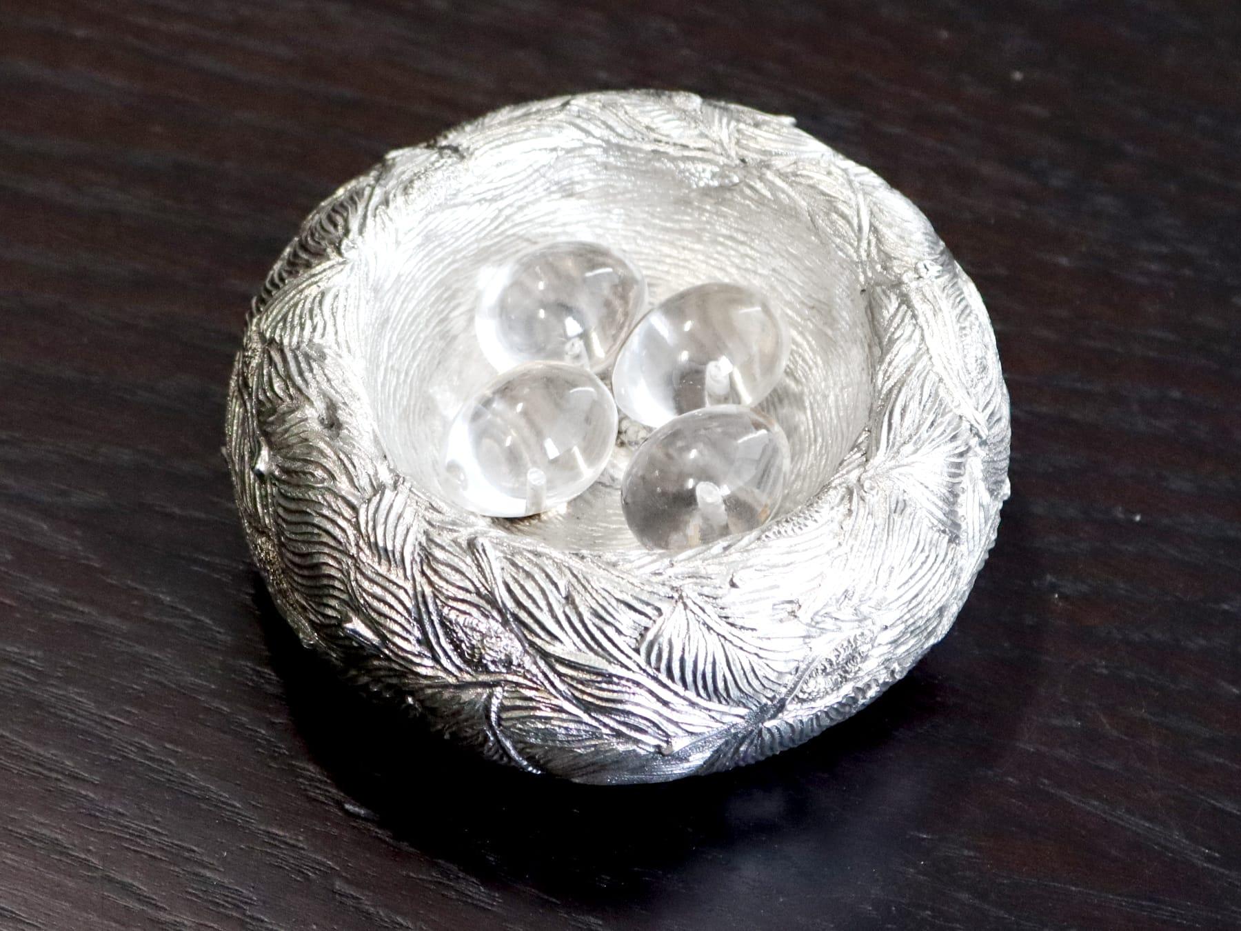 Antiker viktorianischer Sterling Silber Briefbeschwerer / Modell eines Nestes (Viktorianisch) im Angebot