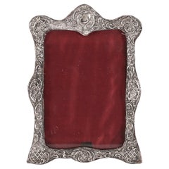 Cadre photo victorien ancien en argent sterling daté de 1905 19cm x 13cm