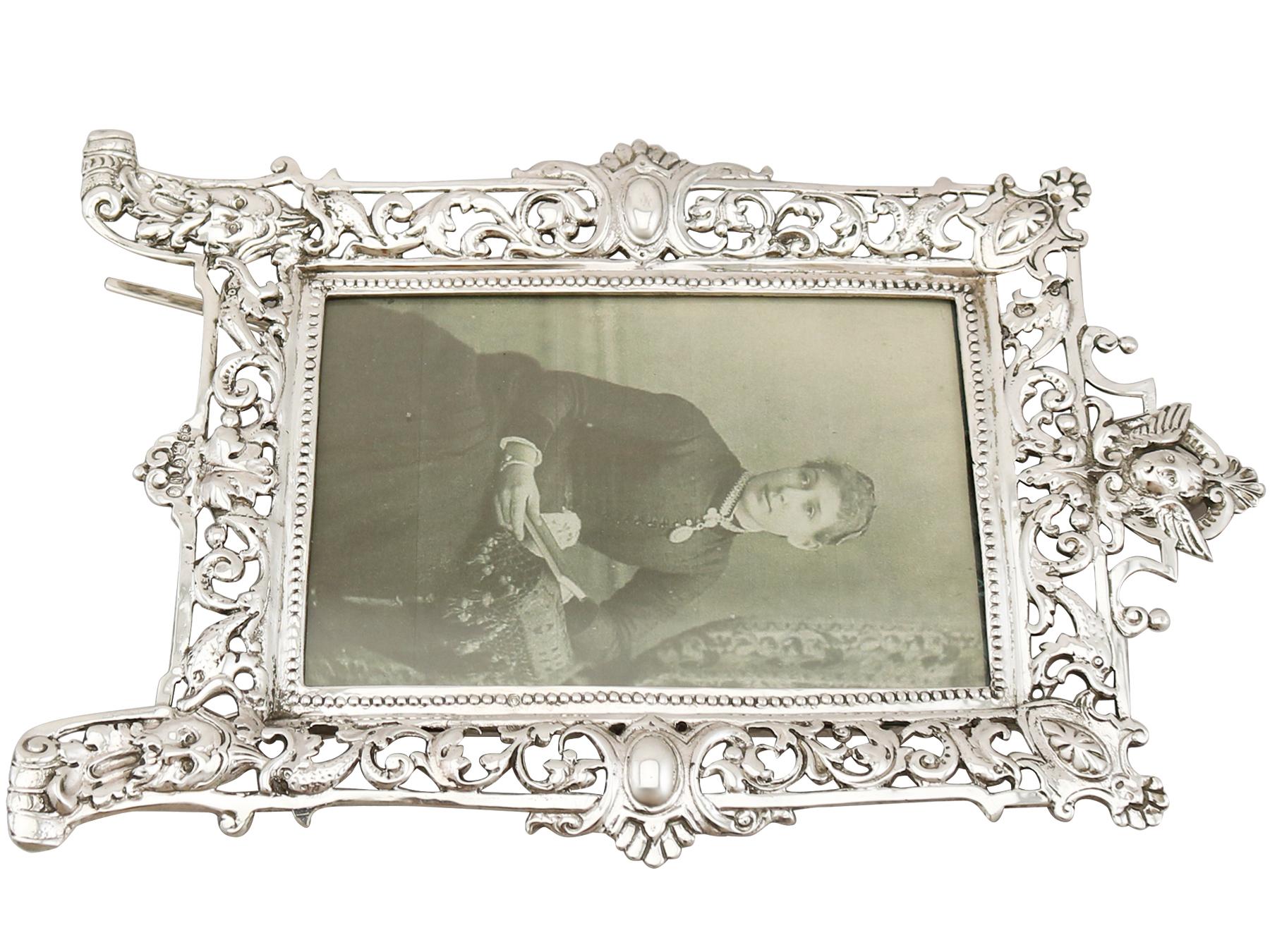 Antique Victorian Sterling Silver Photograph Frame, 1881 2