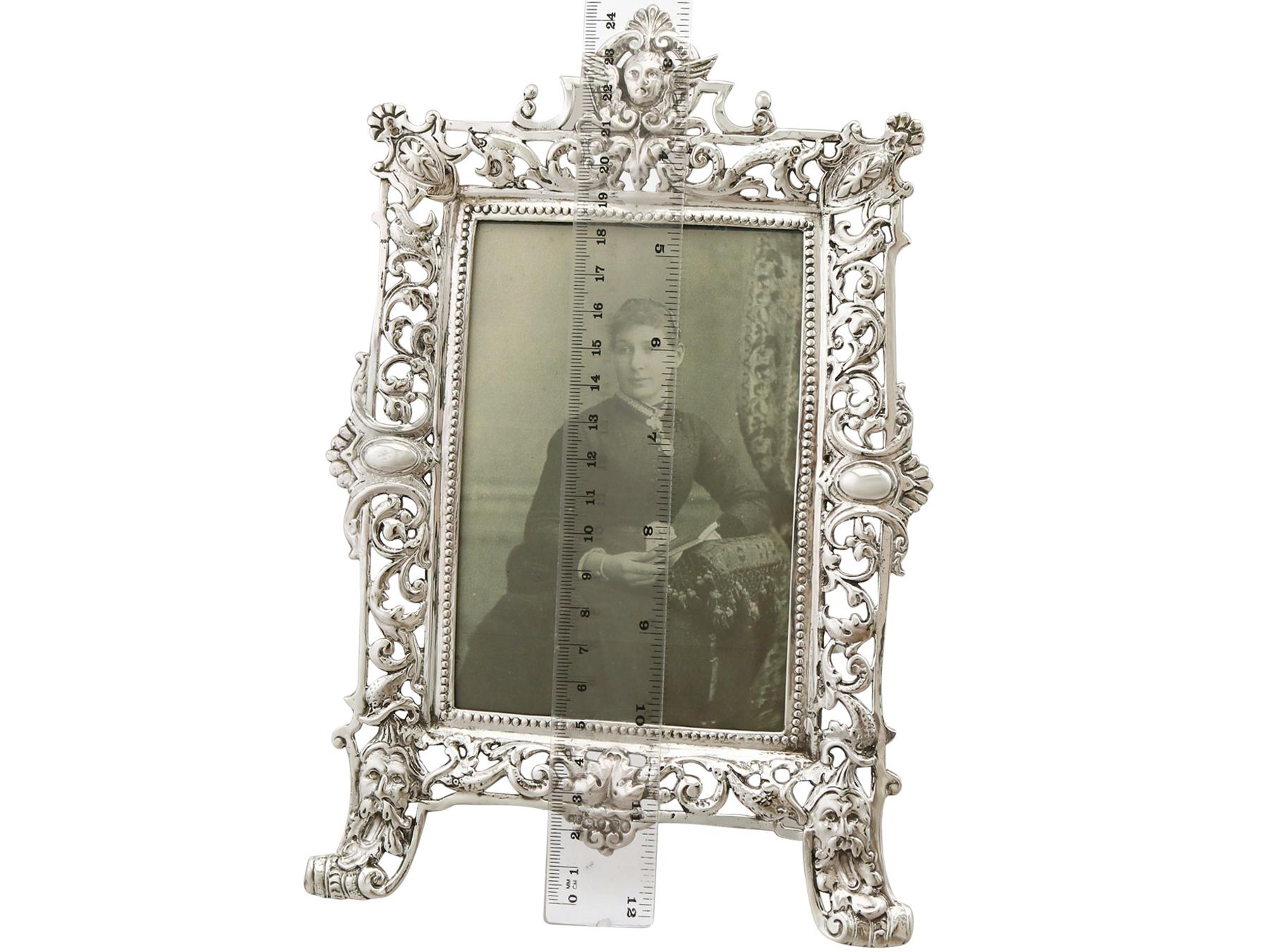 Antique Victorian Sterling Silver Photograph Frame, 1881 4