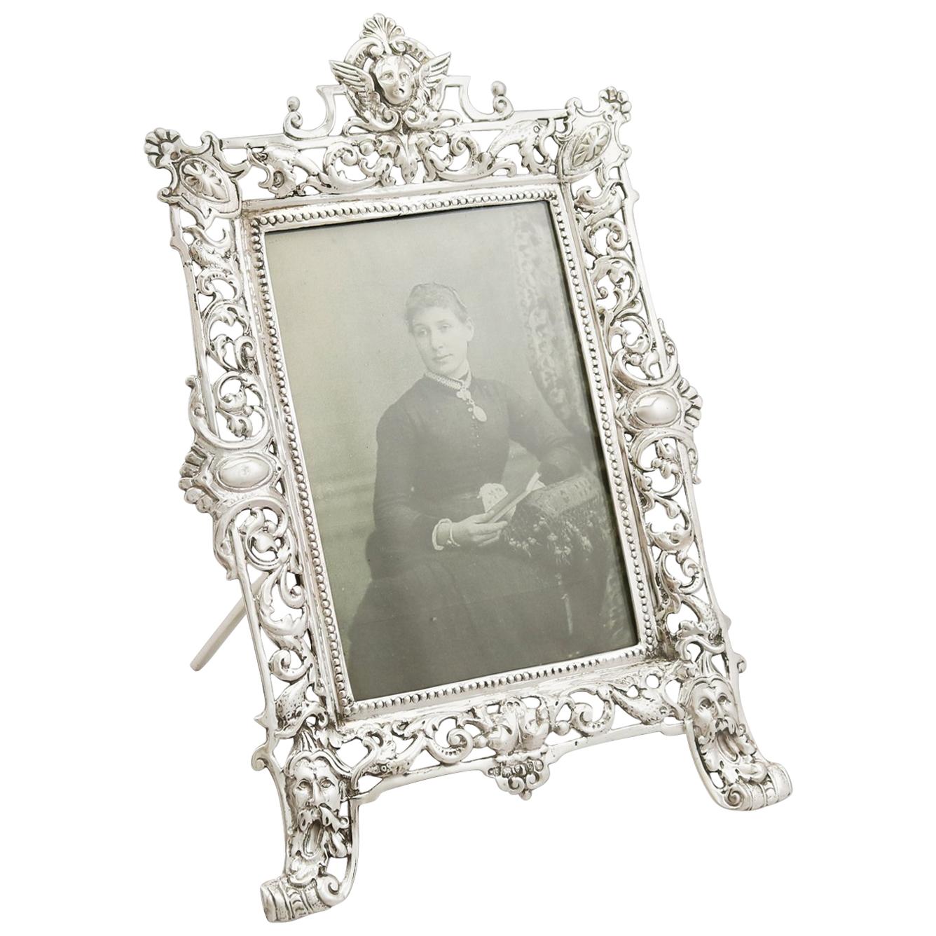 Antique Victorian Sterling Silver Photograph Frame, 1881