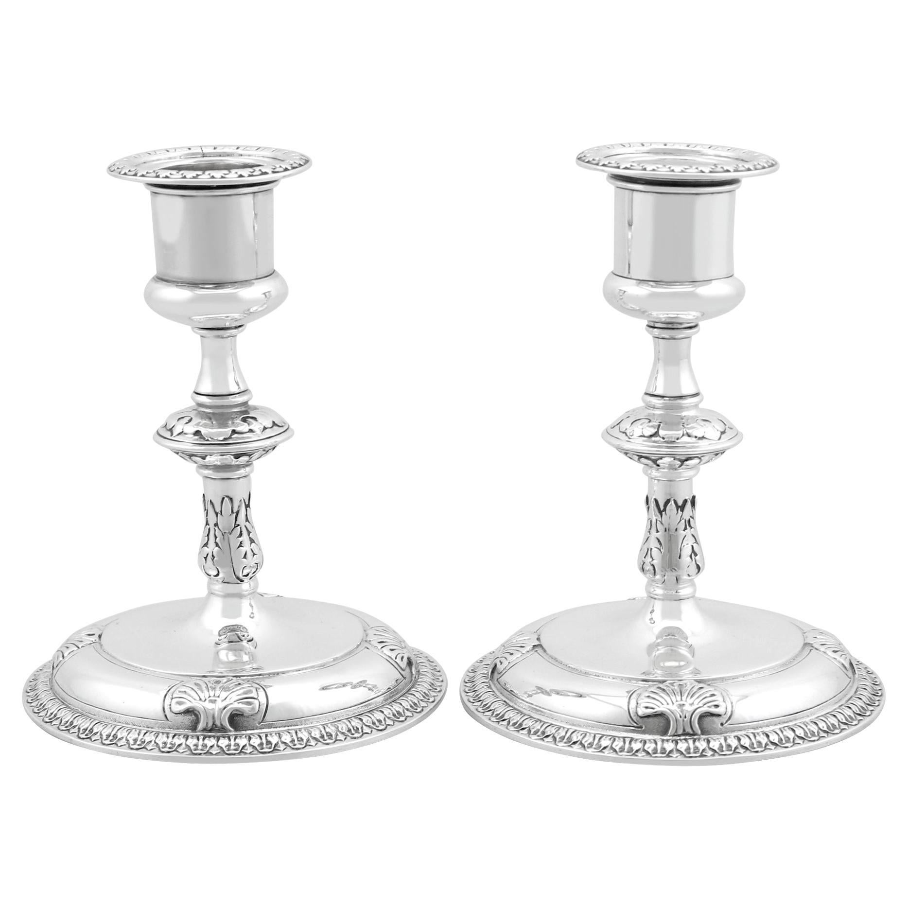 Antique Victorian Sterling Silver Piano Candle Holders For Sale