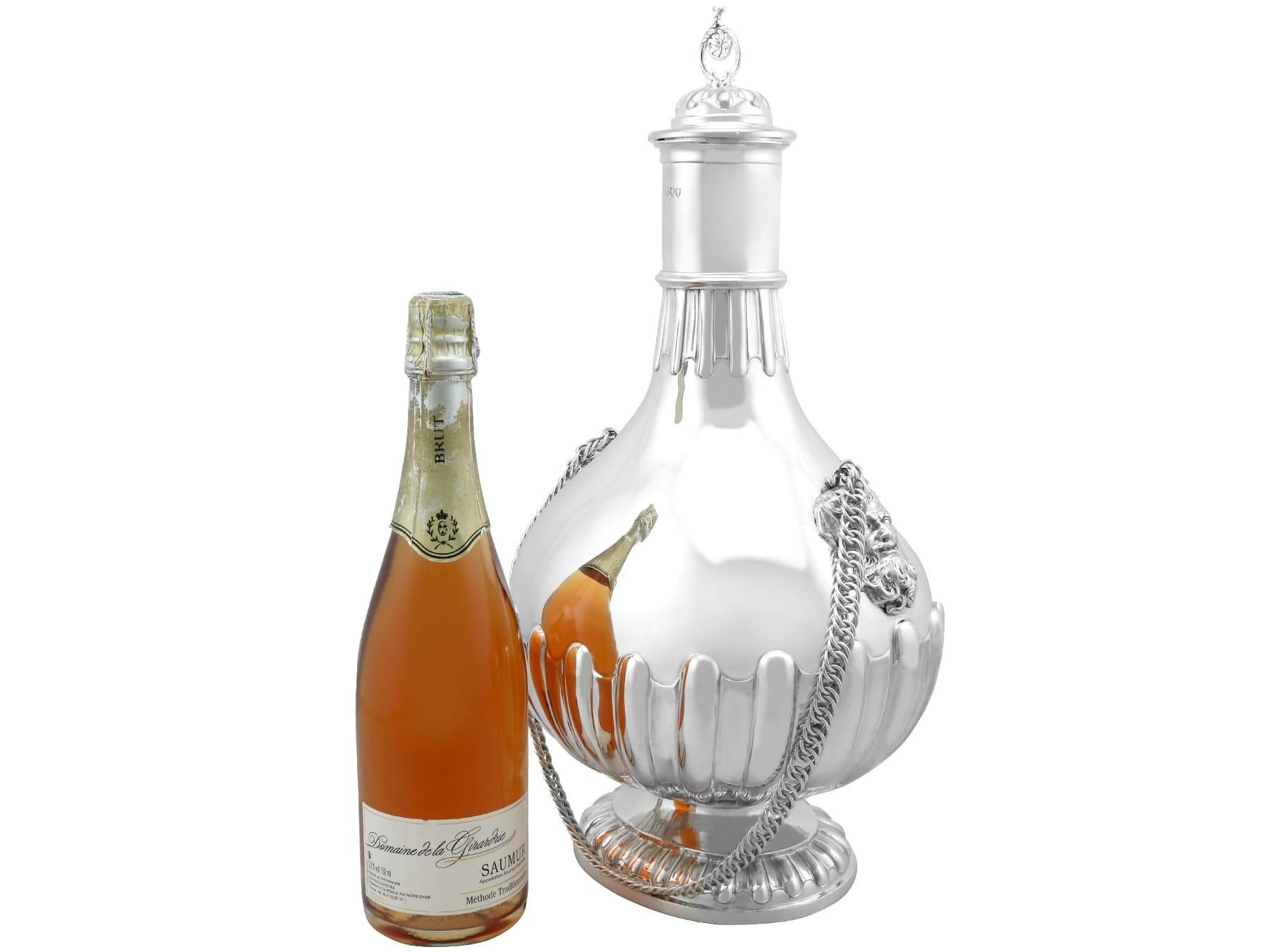 Antiker viktorianischer Pilgrim-Flask/Vase aus Sterlingsilber im Angebot 4