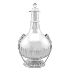Antique Victorian Sterling Silver Pilgrim Flask/Vase
