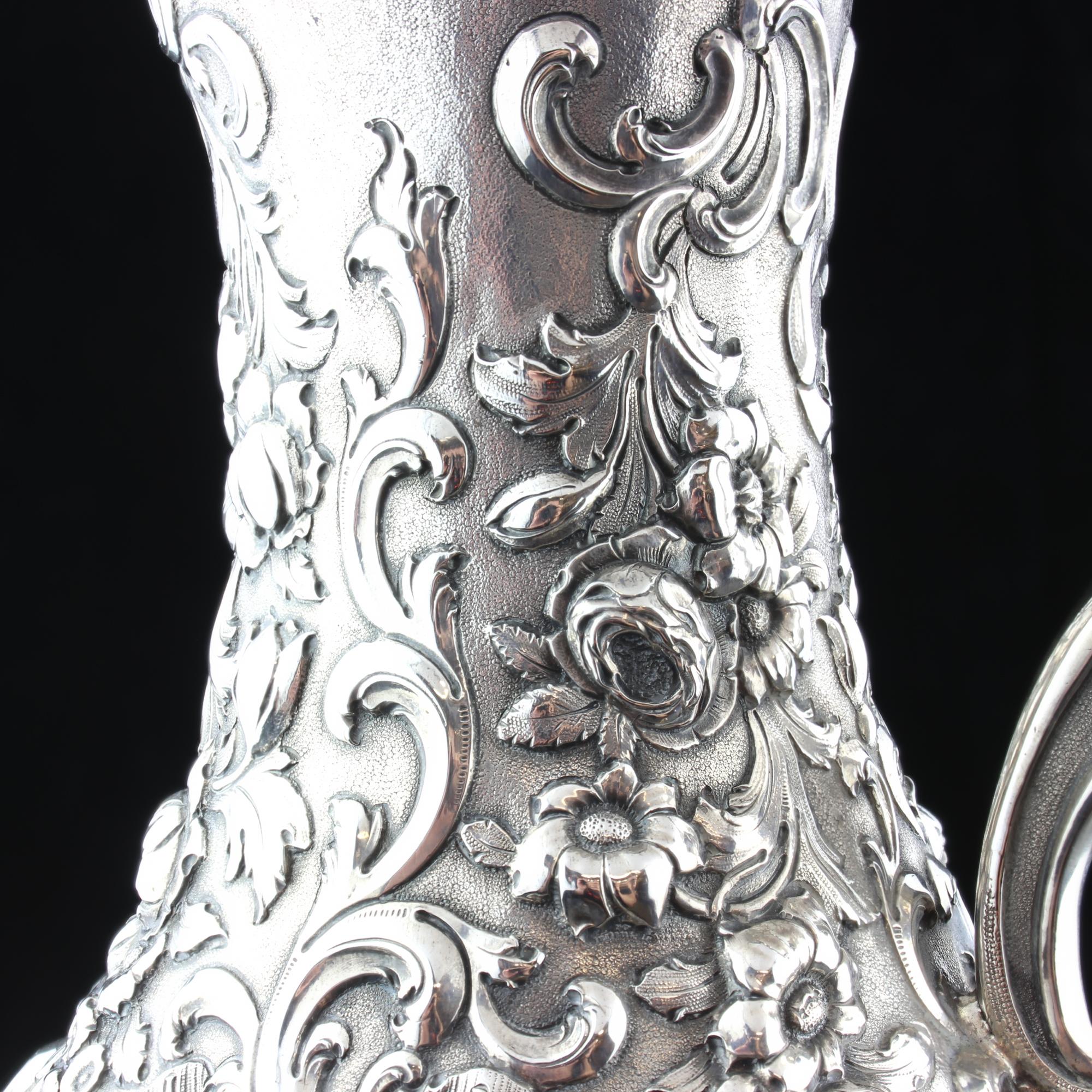Mid-19th Century Antique Victorian Sterling Silver Pitcher or Ewer, Glasgow 1853