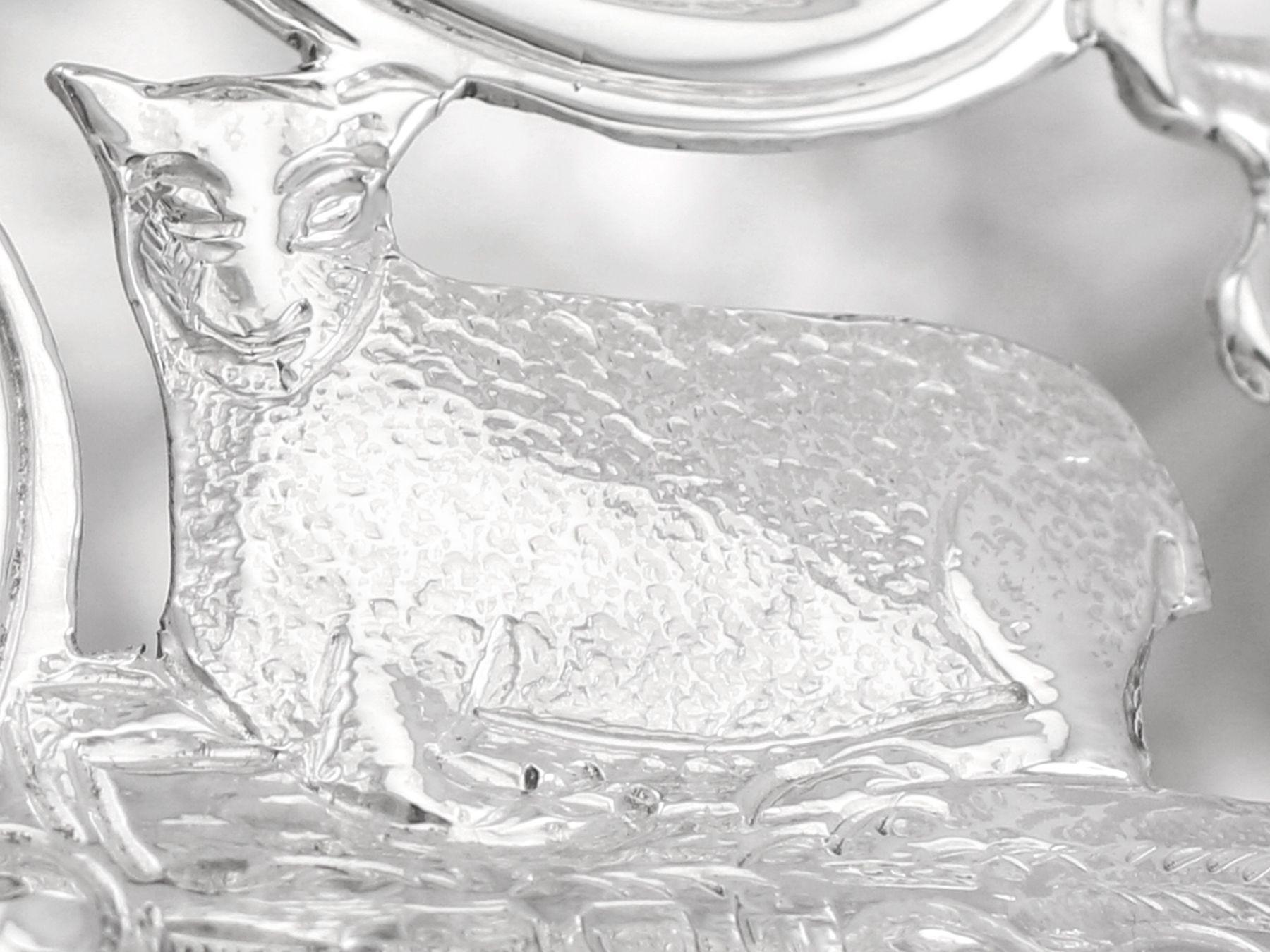 Antiguos anillos victorianos de plata de ley para platos de patatas Fines del siglo XIX en venta