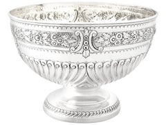 Antique Victorian Sterling Silver Presentation Bowl by Josiah Williams & Co