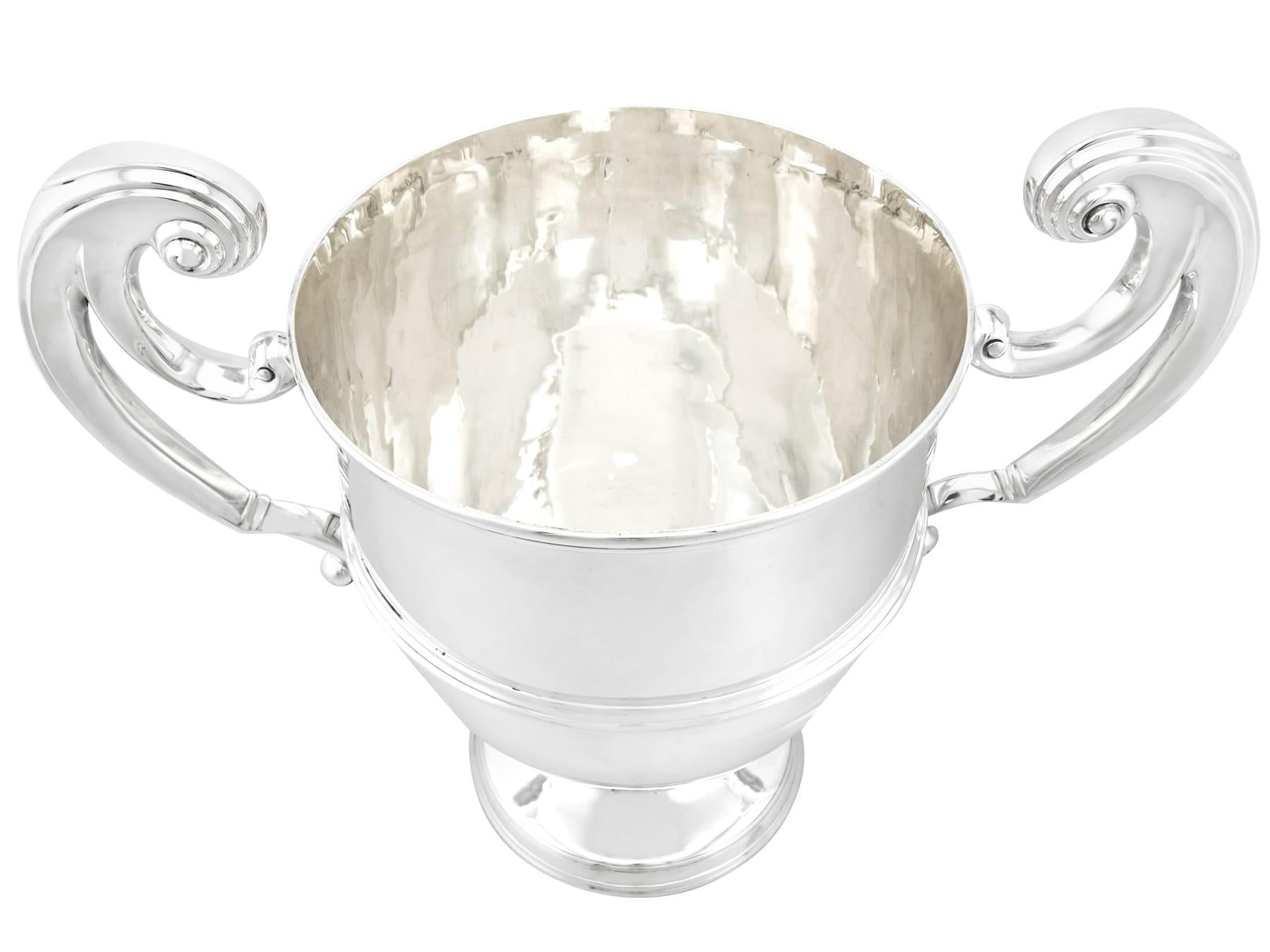 Late Victorian Antique Victorian Sterling Silver Presentation Champagne Cup For Sale