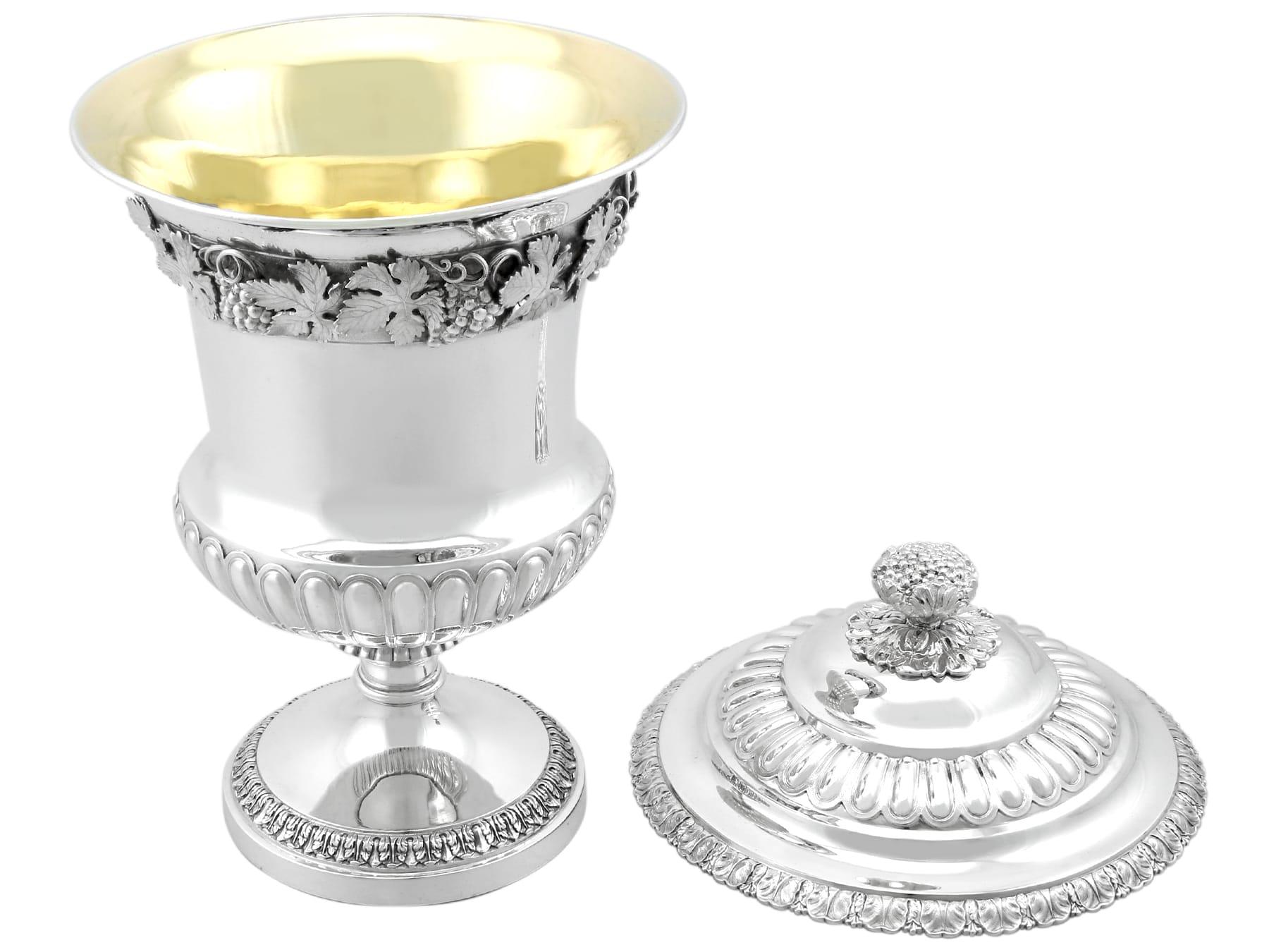 Antike viktorianische Sterling Silber Präsentation Tasse und Deckel (1848) im Angebot 1
