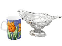 Antike viktorianische Präsentation / Obstschale aus Sterlingsilber