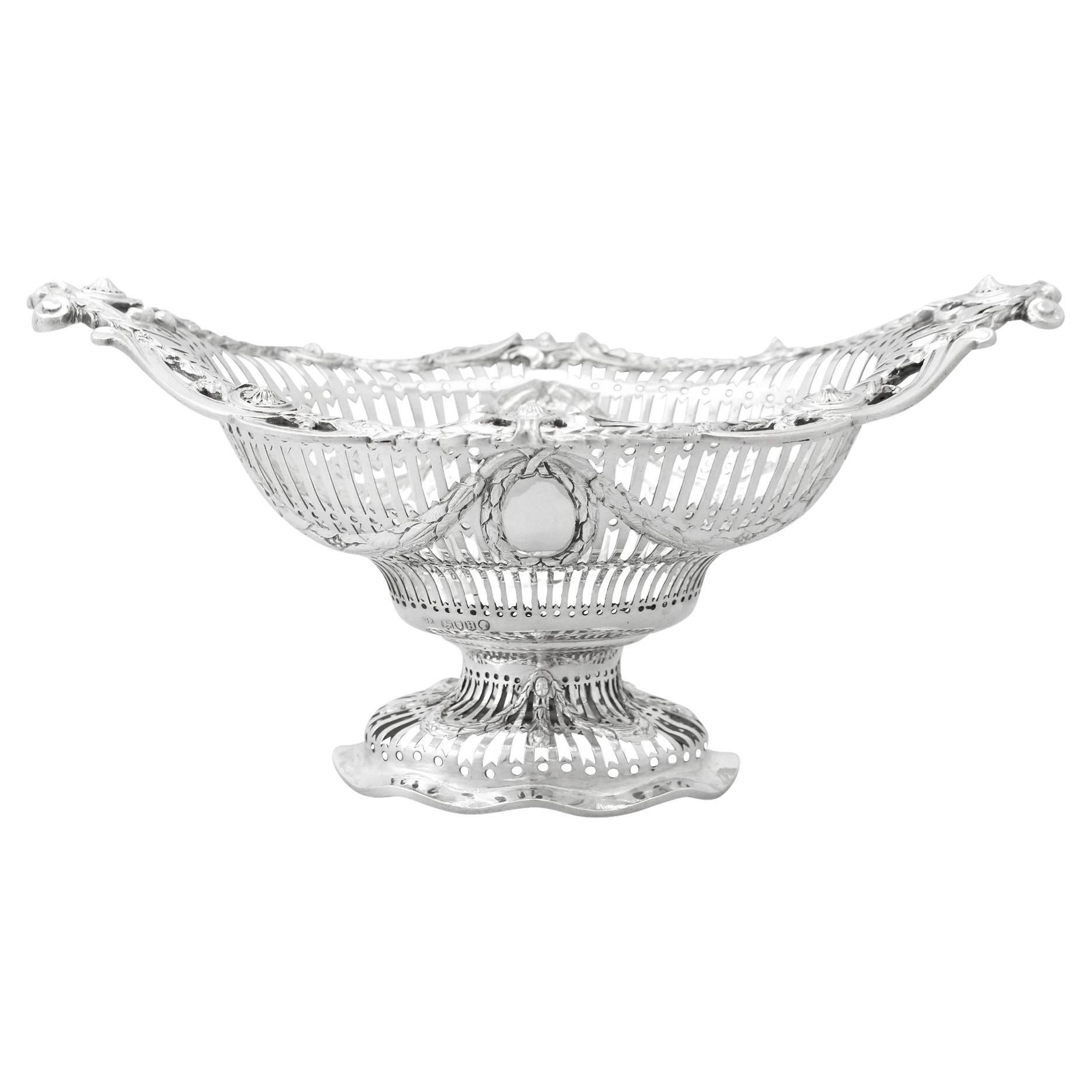 Antique Victorian Sterling Silver Presentation / Fruit Dish 