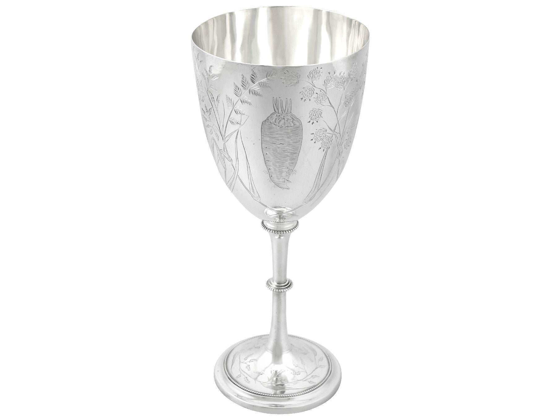 Late 19th Century Victorian Sterling Silver Presentation Goblet / Cup For Sale