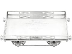 Victorian Sterling Silver Presentation Railway Carriage Centerpiece