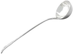 Antique Victorian Sterling Silver Queen's Pattern Soup Ladle by Mary Chawner