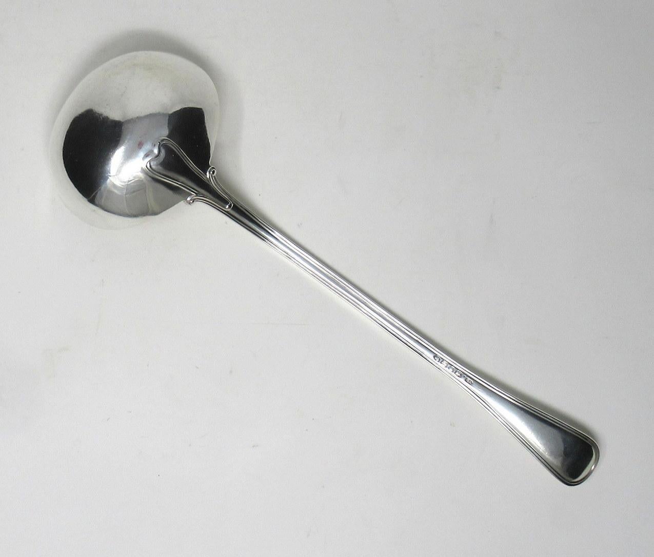 Early Victorian Antique Victorian Sterling Silver Rat Tail Pattern Large 1851 Soup Ladle 9.9ozs For Sale