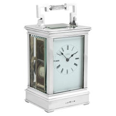 Antique Victorian Sterling Silver Repeating Carriage Clock (1875)