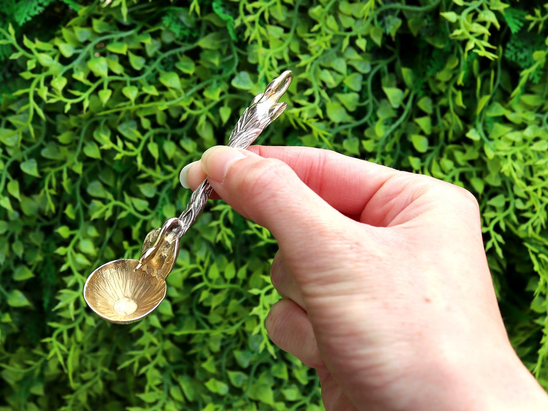 English Antique Victorian Sterling Silver Salt Spoons For Sale